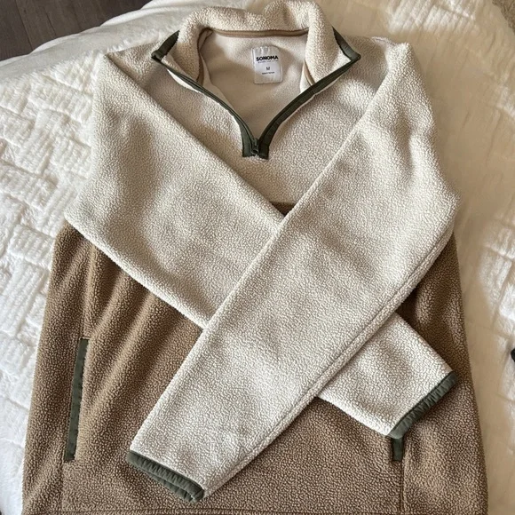 Men’s Sonoma Goods Half Zip Fleece Pullover Medium - Picture 3 of 3